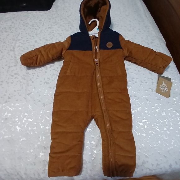 Eddie Bauer Tan and Navy Kids One Piece - Picture 1 of 8